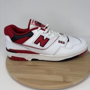 New Balance 550 Shoes Mens Size 13 White Red Leather Low Top Basketball BB550SE1